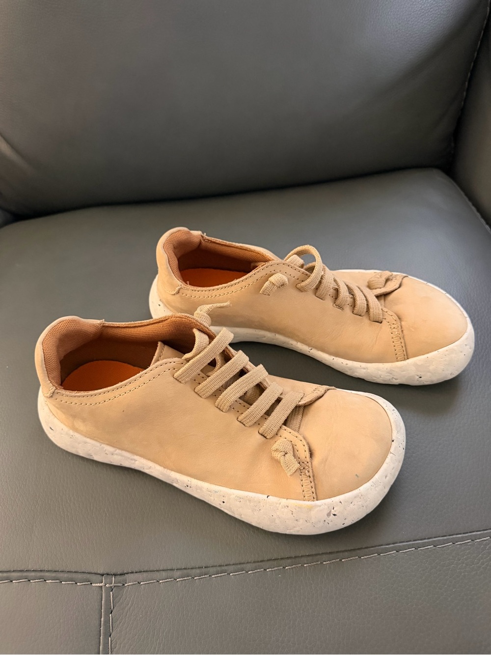 Camper Peu Tan Beige Suede Low-Top Casual Sneakers 37 - Picture 3 of 11